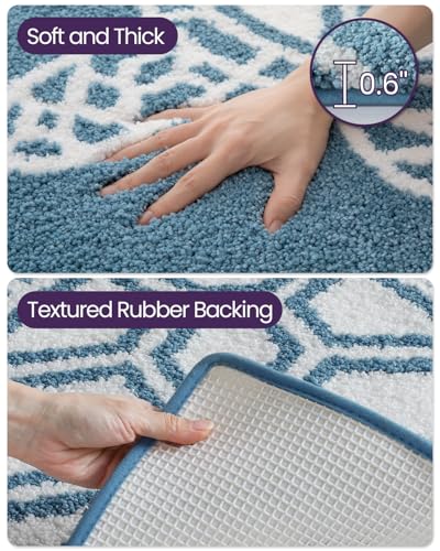 Tapis de salle de bain tortue de mer DEXI 78x78 cm bleu