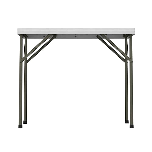 Miniatura 3 de Paquete de 10 mesas cuadradas de plástico blanco plegable de alta resistencia de 34 pulgadas, perfecta para bodas, fiestas, bistró, restaurantes,