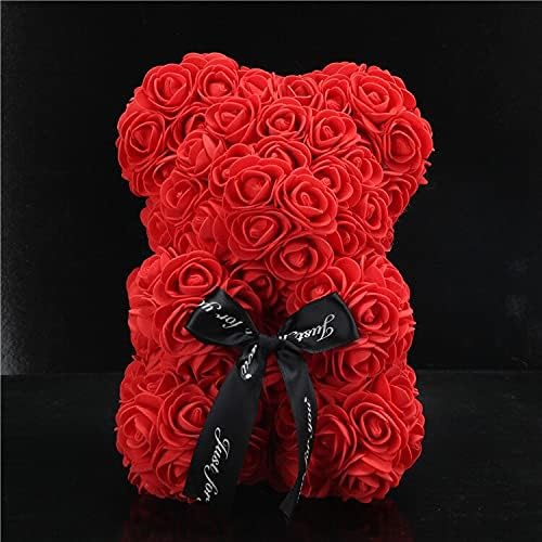 Artificial and Dried Flower 23Cm Foam Bear of Roses Bear Rose Flower Artificial Year Gifts for Women ValentinesHome Wedding Festival DIYbox - ( Color: White )