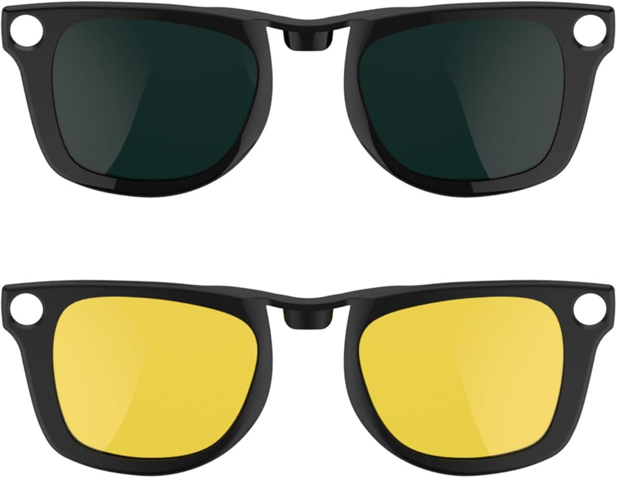 RCstyle Polarized Clip Compatible with Ray-Ban Meta Wayfarer (RW4006/4012 Size M Standard 50-22) (GEN1 &amp;GEN2) Smart Glasses Color Changing Clip Set (Night Vision Yellow, Green)
