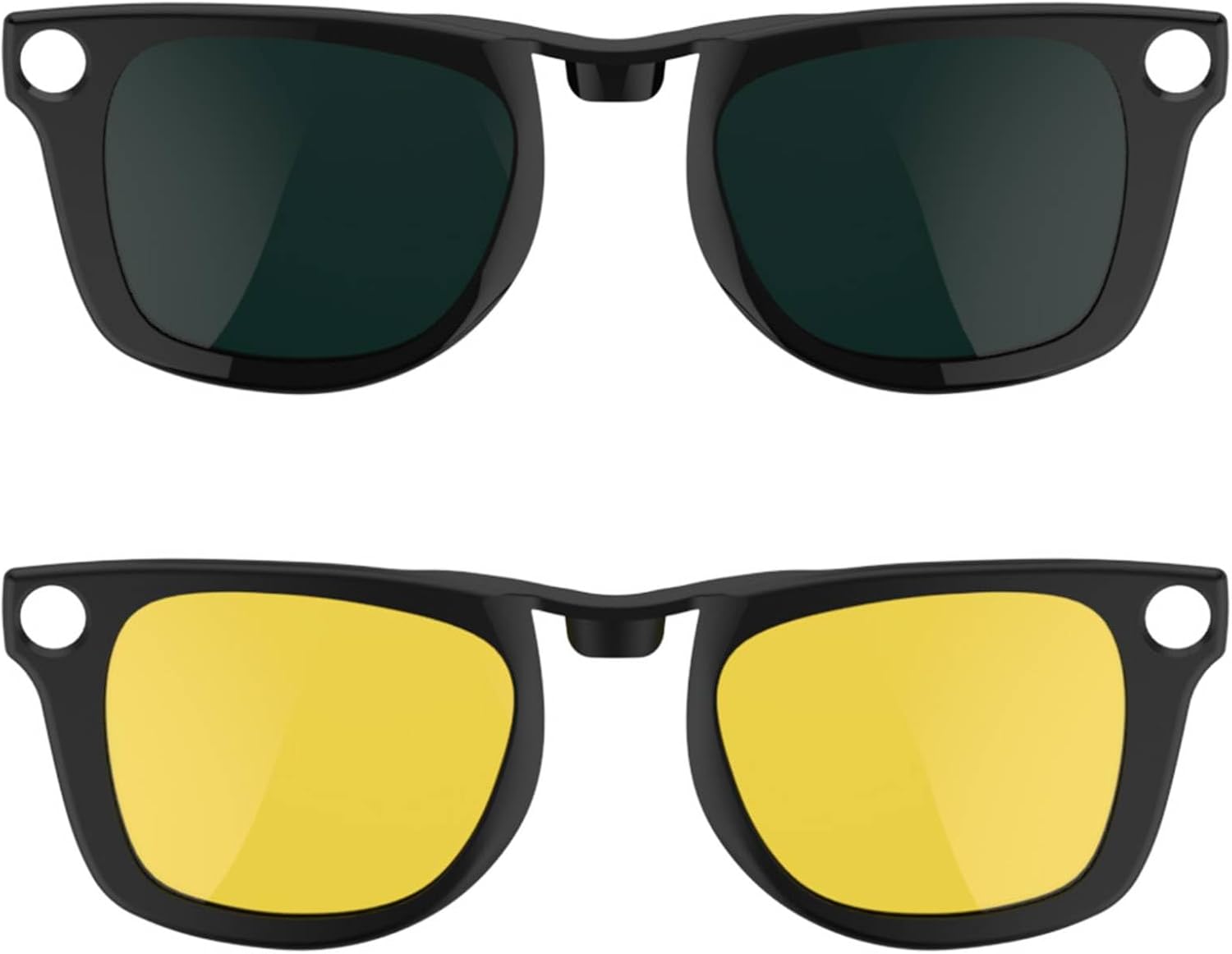 RCstyle Polarized Clip Compatible with Ray-Ban Meta Wayfarer (RW4006/4012 Size M Standard 50-22) (GEN1 &amp;GEN2) Smart Glasses Color Changing Clip Set (Night Vision Yellow, Green)