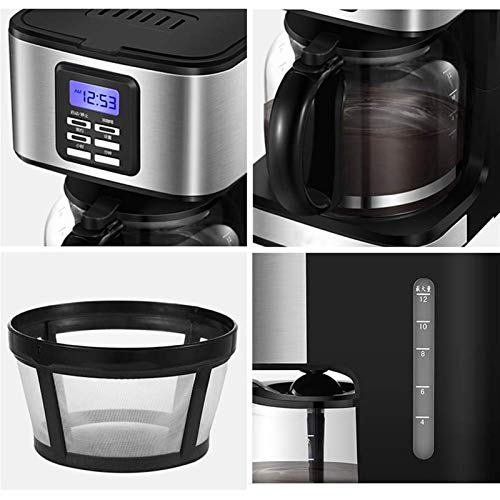 KJFSTJHMM Filterkaffeemaschine, Kaffeemaschine, programmierbarer 24-Stunden-Timer mit LCD-Display, einstellbare… – Bild 4