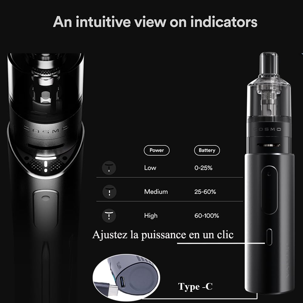 Original Vaptio COSMO Prime Vape Kit with 4.0ml Water Tank, 2400mAh Battery  Cosmo Coils Starter Kit for Electronic Cigarettes, No Liquid, No Nicotine:  Amazon.de: Electronics & Photo