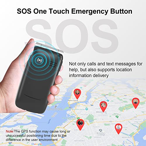 Easyfone Prime-A1 Pro 4G Easy-To-Use Flip Cell Phone | Unlocked For T-Mobile, Metro, Tello, Speedtalk, And Redpocket(At&T) | Sos Button With Gps | Dual Hd Display | Convenient Charging Dock (Black) #TOP3