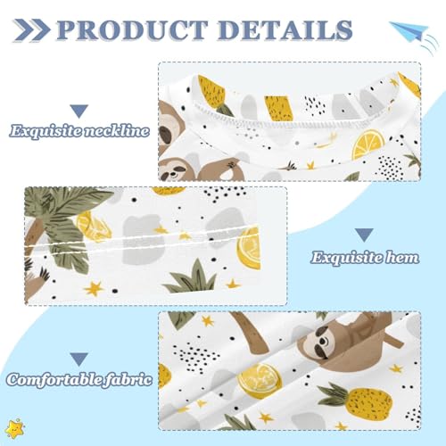 ALAZA Kids Rash Guard Boys Toddler Swim Shirts Short Sleeve Koala Pineapple UPF 50+ 3T3