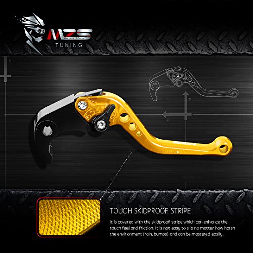 Image of MZS Gold Motorcycle Brake Clutch Levers Adjustable Short CNC Set