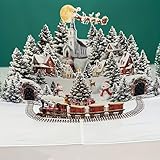 pekifaves 3D Pop-up Weihnachtskarte, mit Weihnachtsmann, Rentieren, und Weihnachtsbaum, klappkarten, Weihnachtspostkarten mit Umschlag für Freunde und Familie, Frohe Weihnachten Merry Christmas