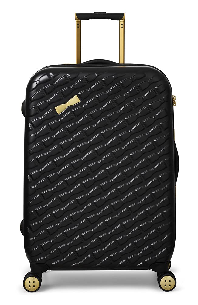 Ted Baker Women's Belle Fashion Lightweight Hard Shell Spinner Luggage, Black, Checked-Medium 27-Inch, Luggage, Black