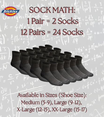 Image of Dickies Men's Dri-Tech Moisture Control Quarter Socks, Available in M-XXL (6, 12, 18 Pairs)
