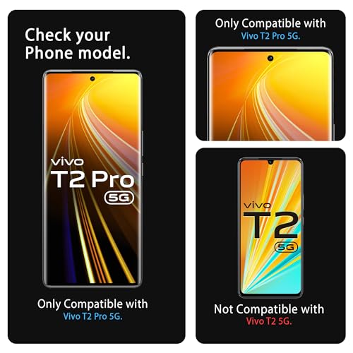 Image of FIRST MART Tempered Glass for Vivo T2 Pro 5G / V27 Pro 5G / V29 Pro 5G with Edge to Edge Full Screen Coverage and Easy UV Glue Installation Kit and Cable Protector, Pack of 1