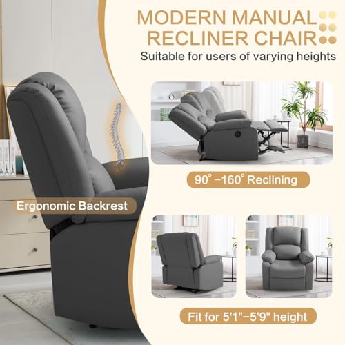 Image of Seventh Heaven Phoenix 1 Seater Motorised Recliner | Single Sofa Chair for Living Room Comfort | Ergonomic Design (Leatherette - Grey)