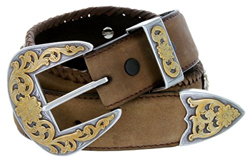 Gold Horseshoe Berry Conchos Leather Scalloped Belt2