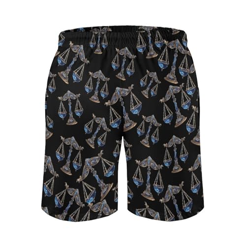 Libra Zodiac Sign Mens Swim Trunks Quick Dry Beach Swimming Shorts with Mesh Lining and Pockets4