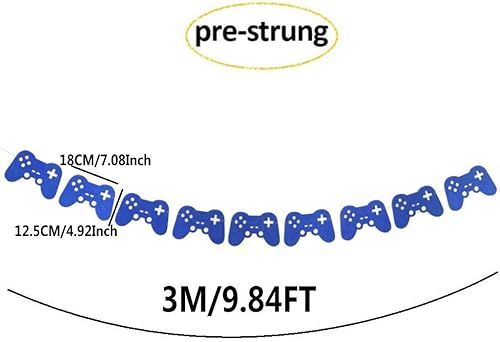Miniatura 7 de Banner de controlador de videojuegos, guirnalda de controlador de videojuegos, decoraciones de fiesta de videojuegos, cumpleaños de videojuegos,