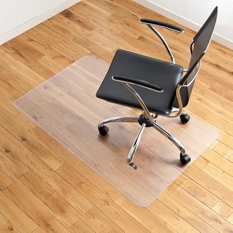 Chair Mat for Hardwood Floor Protectors Office Chair Mat 75 x 120 cm, Placoot Clear PVC Desk Computer Mat Non-Slip Plastic Mats for Wooden Laminate Tile Floor Home & Office (2.5' x 4', Rectangle) Cover