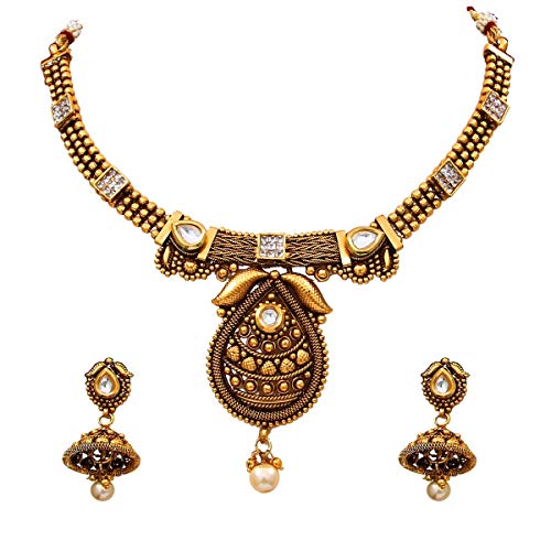 Juego de collar para bodas y grandes eventos con detalles Kundan hechos a mano