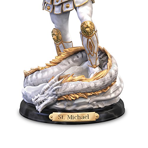 Escultura Saint Michael de mármol 25.4 cm miniatura 4