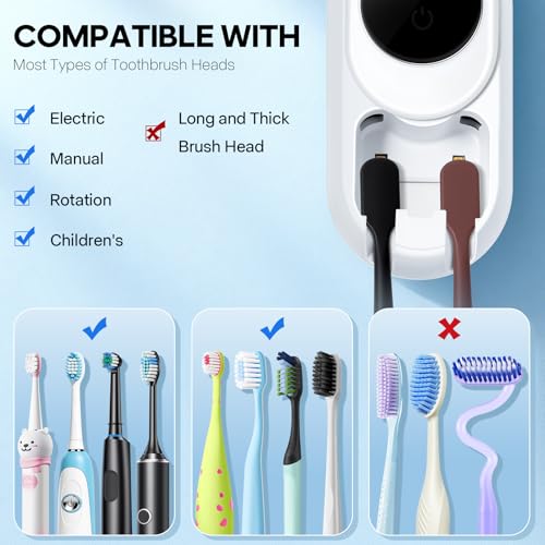 Stérilisateur brosse à dents contre bactéries avec support mural LED - 7