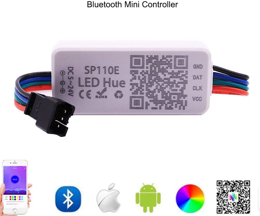 SP110E - Controller Bluetooth per strisce LED SK6812 RGB RGBW APA102 WS2801 RGB/RGBW, CC 5-24 V