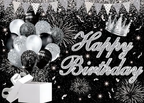 Toile de fond noire grand format imprimée sans reflet avec ballons