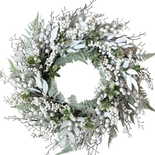 idyllic 24-Inch White Christmas Wreath for Front Door -...
