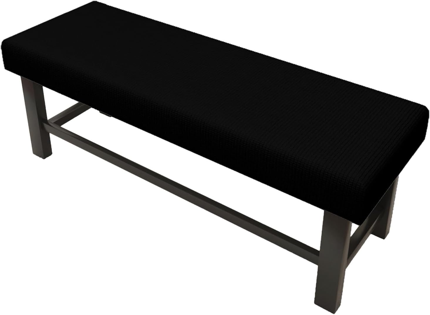 Vapor Fitness Bench Cover Stretch Jacquard Slipcover for Dining, Bed & Piano Benches, Washable & Removable - Fits Most Rectangular Benches(Black,67''-75'')