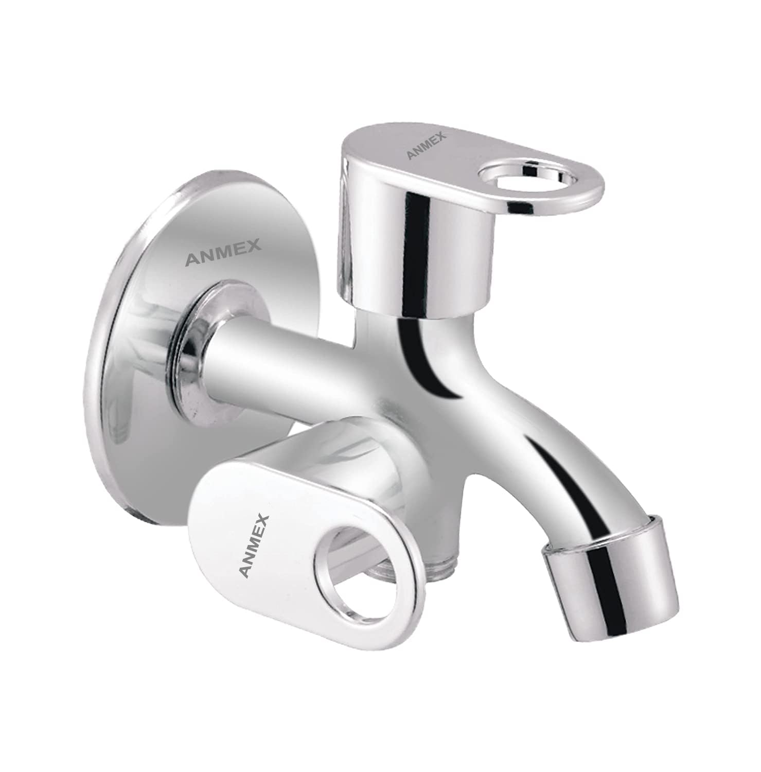ANMEX 2 in 1 (2Way) Stainless Steel and Brass Bib Cock Bathroom/Kitchen Tap with Wall Flange Bib Tap Faucet (Wall Mount Installation Type) (MAX) (B0C74LYJXZ) Amazon Price History, Amazon Price Tracker