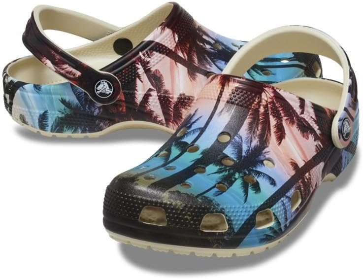 Crocs Unisex-Adult Classic Seasonal Print Clogs, Bone/Multi, 6 Men/8 Women