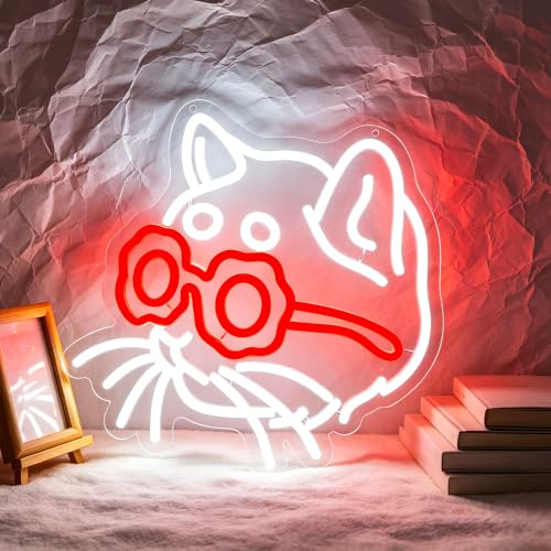 Image of Cat Neon Sign for Wall Decor Light Up Sign Led Signs for Room Party Home Wall Decor USB Powered
