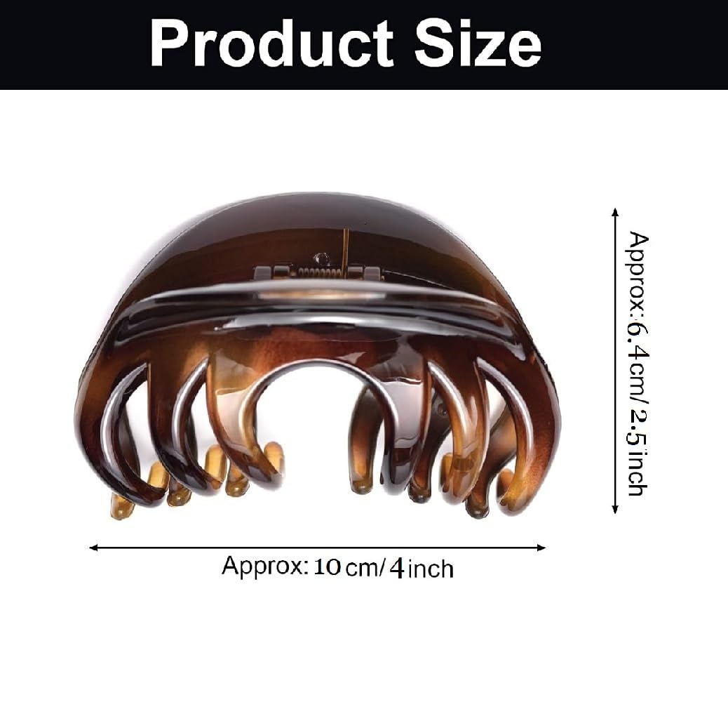 Premium Hair Claw Clips For Thick Hair, Strong Holding Power Claw Hair Clamps Delicate Hair Grip for Women and Girls (Amber - 1 pcs) - Image 2