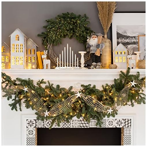 Christmas Starfish Garland Ocean Themed Fishnet Beach Decor Coastal Garland Decor Beach Themed Wedding Decor for Christmas Tree Mantel Curtains Home Decor Supply (10 Feet,White, Brown) - Image 3