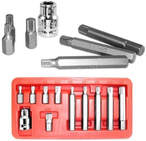 11 PC SPLINE BIT SET CHROME VANADIUM STEEL PROFESSIONAL TOOLS