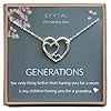 EFYTAL Mother's Day Gift for Grandma, Sterling Silver Triple Heart Necklace for Grandmother, Mom and Children