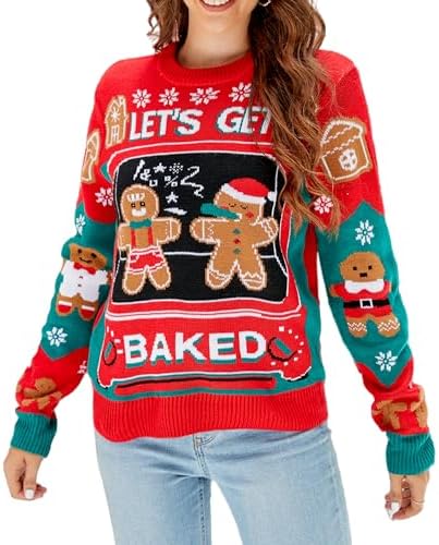 LUBOT Ugly Christmas Sweaters for Women Men Cute Funny Tacky Holi...