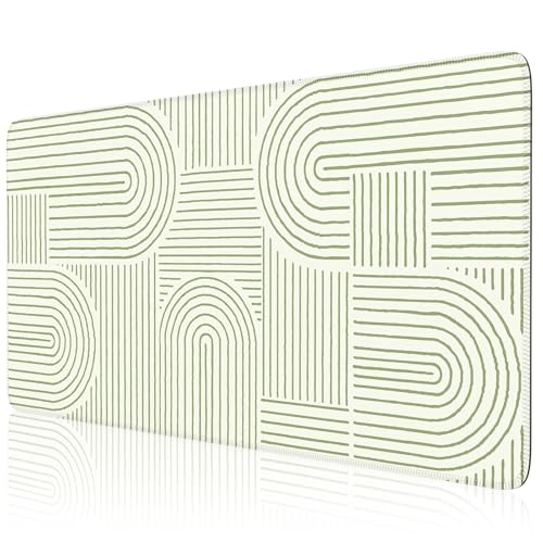 Tapis de bureau vert iCasso grand format pour clavier et souris avec bords cousus