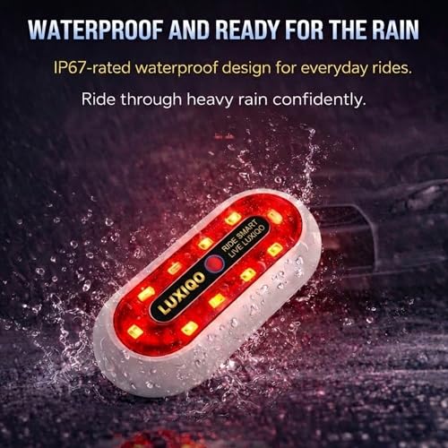 Image of Helmet Light for Bike, 400 Lumens USB Rechargeable LED Safety Helmet Lights for Riders, for Front & Rear Warning, 3 Flash Modes, IP67 Waterproof, Easy Mount, 8H Runtime
