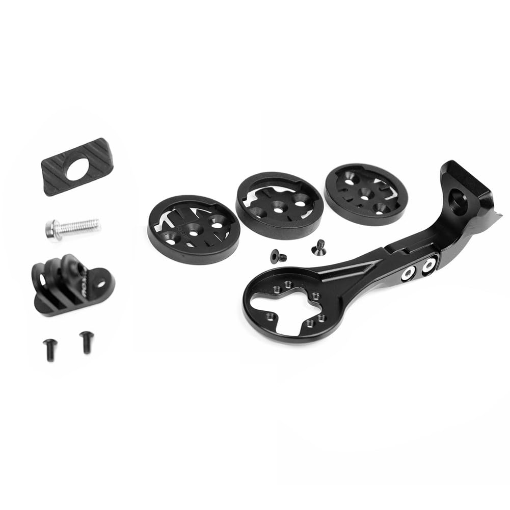 Support d'ordinateur pour GPS Garmin - Compatible avec Trek Madone pour slr 7/9, Wahoo, Bryton, ABS - Support de potence de vélo avec bases et vis - Noir