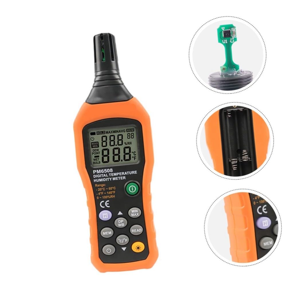 Medidor de Temperatura y Humedad Pm6508 de Mano sin Batería