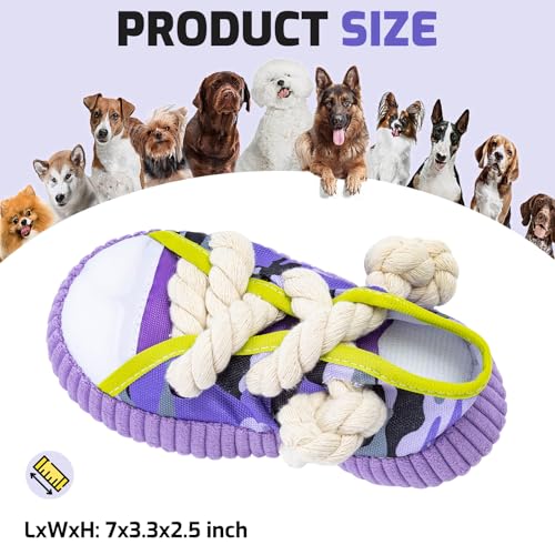 Kito Lee Juguete para perros de peluche suave y chirriante para perros, juguete de cuerda para masticar para perros pequeños y cachorros, diseño de zapato bonito para acurrucarse y jugar, juguete - imagen 7