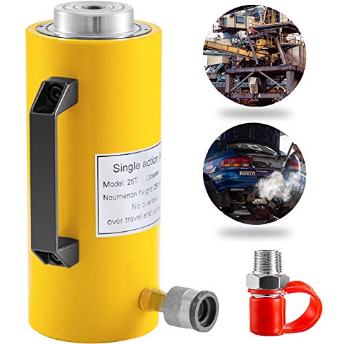 VEVOR Hydraulic Cylinder Jack 25Ton, Solid Ram Hydraulic Cylinder 6Inch/150mm, Stroke Single Acting Hydraulic Cylinder, w/Quick Connector Portable Hydraulic Solid Jack Industrial Lifting Jack Ram