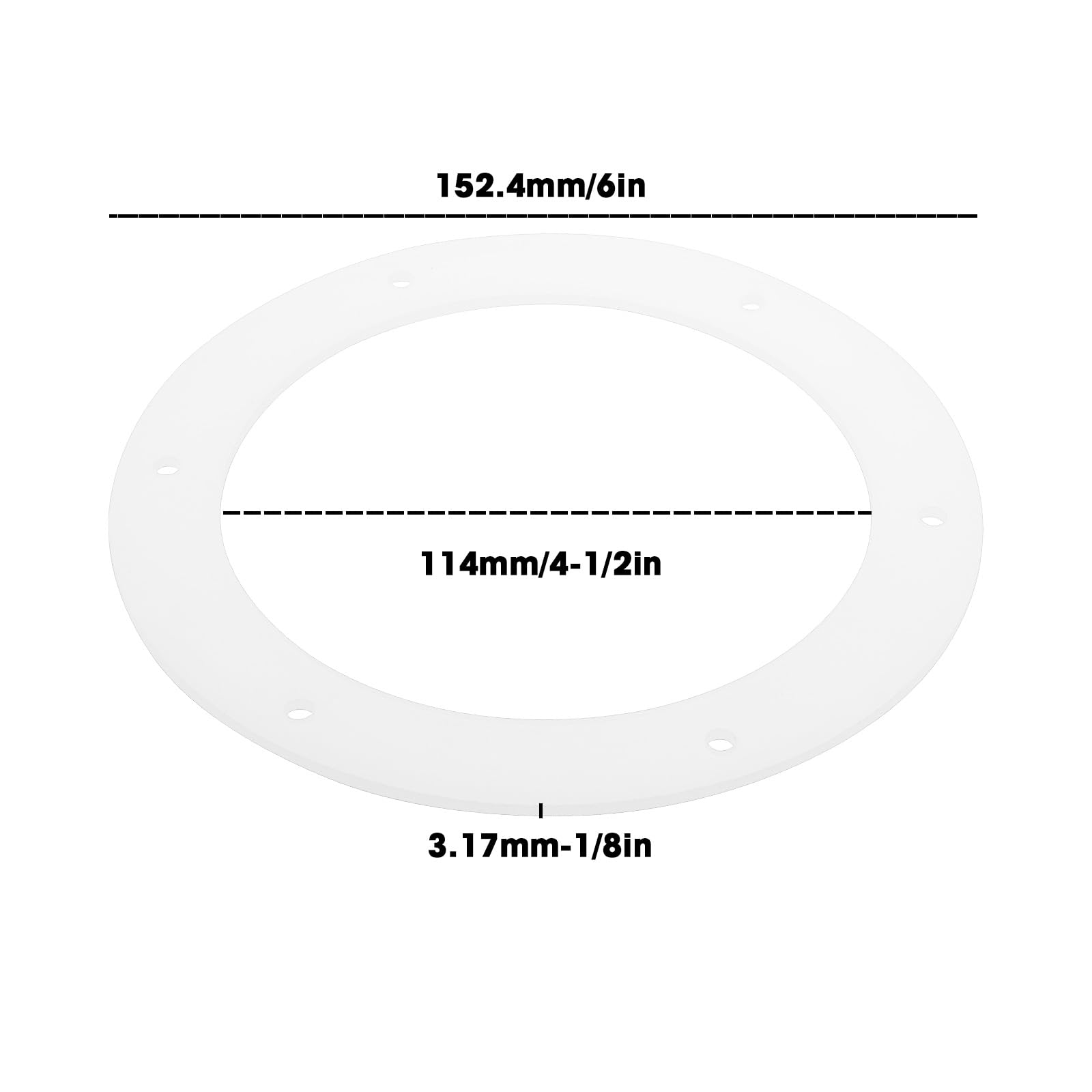 Be In Your Mind 5Pcs 6" Pellet Stove Exhaust Blower Gasket 812-4710 Compatible with Quadrafire Compatible with Heatilator 152.4x114x3mm White - Image 4