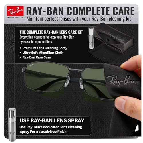 Image of Ray-Ban RB3498 Rectangle Sunglasses with Official Eyewear Kit