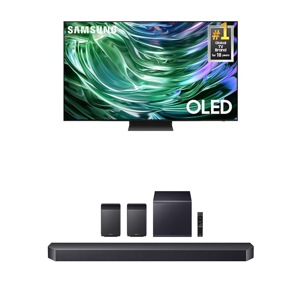 Samsung 65-Inch Class OLED 4K S90D Series HDR+ Smart TV w/Dolby Atmos, Object (QN65S90D, 2024 Model) + Samsung Q990F 11.1.4ch Q Series Subwoofer + Rear Speaker (HW-Q990F, 2025)