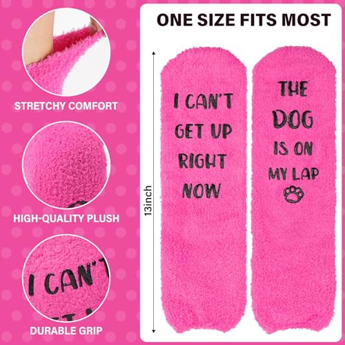 Funny Gifts for Mom, Dog Mom Gifts for Women, Fuzzy Dog Socks, Christmas Stockings Stuffers4