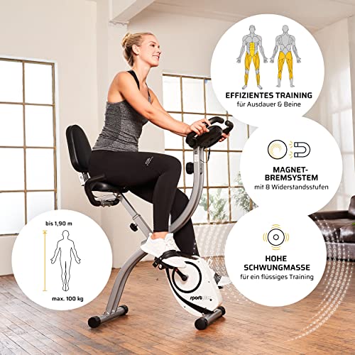 SportPlus Heimtrainer klappbar für zuhause, optional mit App Steuerung, Rückenlehne,Pulsmessung, manuelle oder… – Bild 4