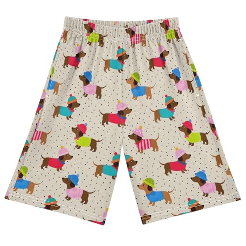 Dachshund Pajama Pants Short Sleep Pants Pajama Bottoms Elastic Waist with Pockets 6-14 Years