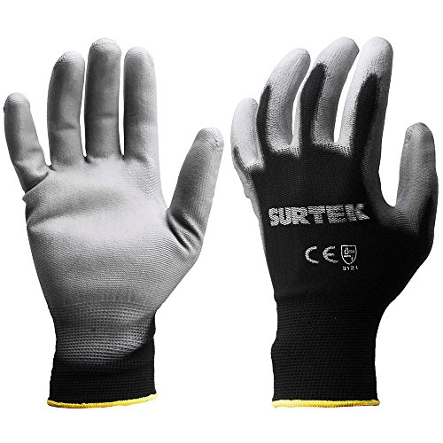 Recopilación y reviews de Guante malla carnicero - solo los mejores. 37 Surtek 137400 Guantes de Nylon con Recubrimiento de Poliuretano, Chica