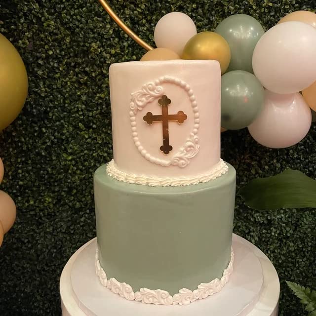Croce acrilica a specchio | Topper per torta di battesimo, ciondoli per torta di battesimo, ciondoli per cupcake, decorazioni per torta della Santa Comunione  15