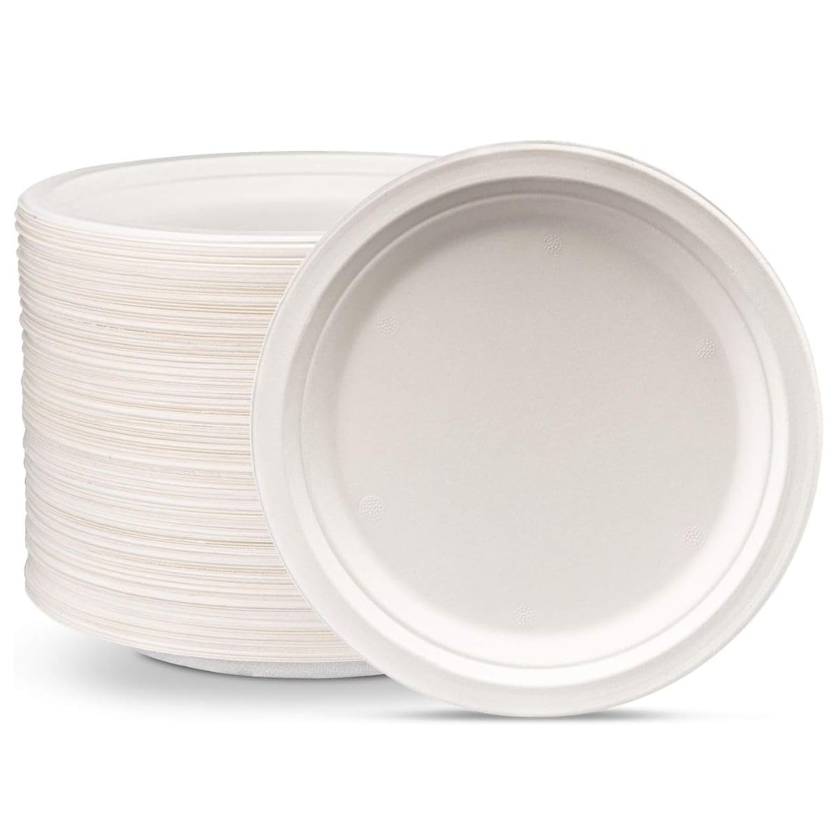 marketcaffe Set di 1000 Piatti Piani in Polpa di Cellulosa Biodegradabili e Compostabili - Eco-Friendly e Resistenti, Ideali per Eventi e Feste, 100% Biodegradabili - 21 CM