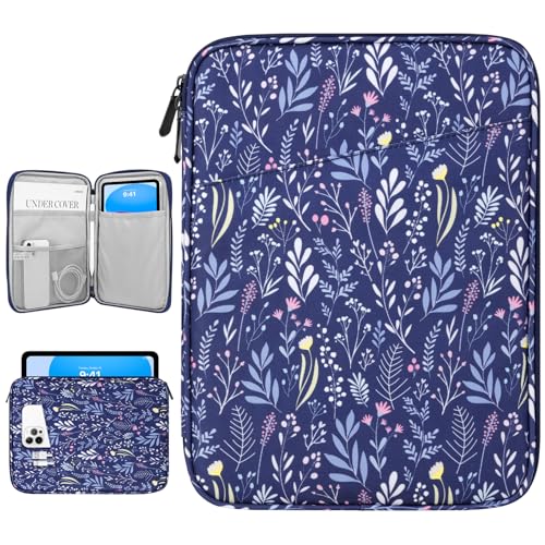 Image of Dadanism 9-11 Inch Tablet Sleeve Bag Carrying Case for iPad (A16) 11th Gen 11 inch, iPad 10th Gen 10.9 inch Air 5 /4, iPad Air M4 /Pro M5 11 inch, iPad 9 /8 /7th Gen 10.2 inch, Galaxy Tab A11+ Plus 11 inch, Branche Dark Blue
